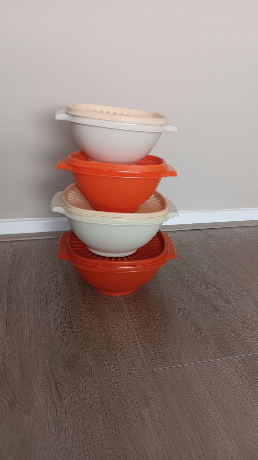 Vintage Tupperware schalen en kommen set, Ophalen of Verzenden, Gebruikt, Oranje, Bak of Kom