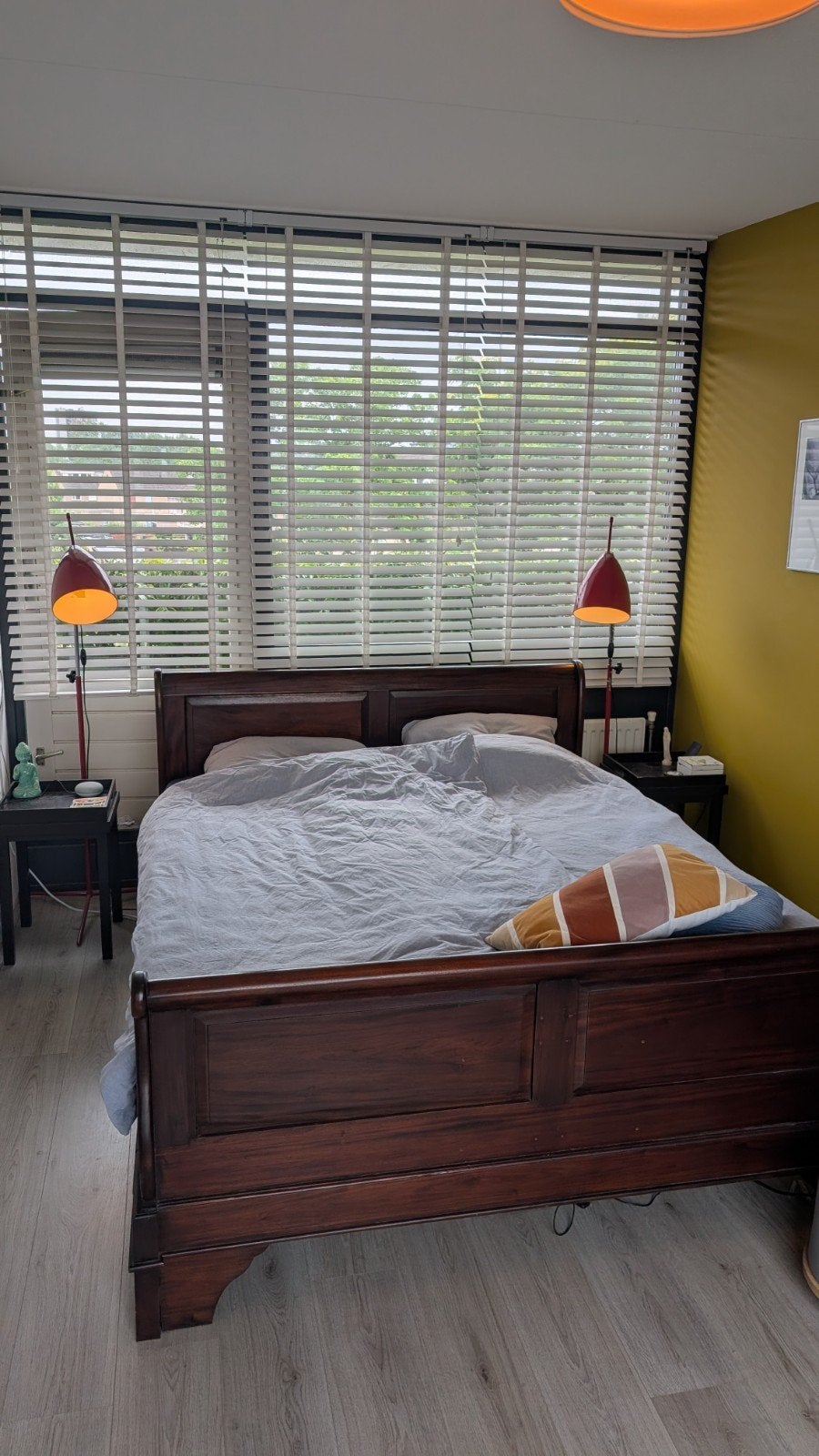 Tweepersoonsbed koloniale stijl, Ophalen, Gebruikt, Bruin, Klassiek