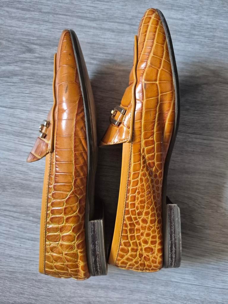 Unisa Dalcy leren loafers crocoprint maat 40, Kleding | Dames, Schoenen, Gedragen, Instappers, Oranje, Ophalen of Verzenden