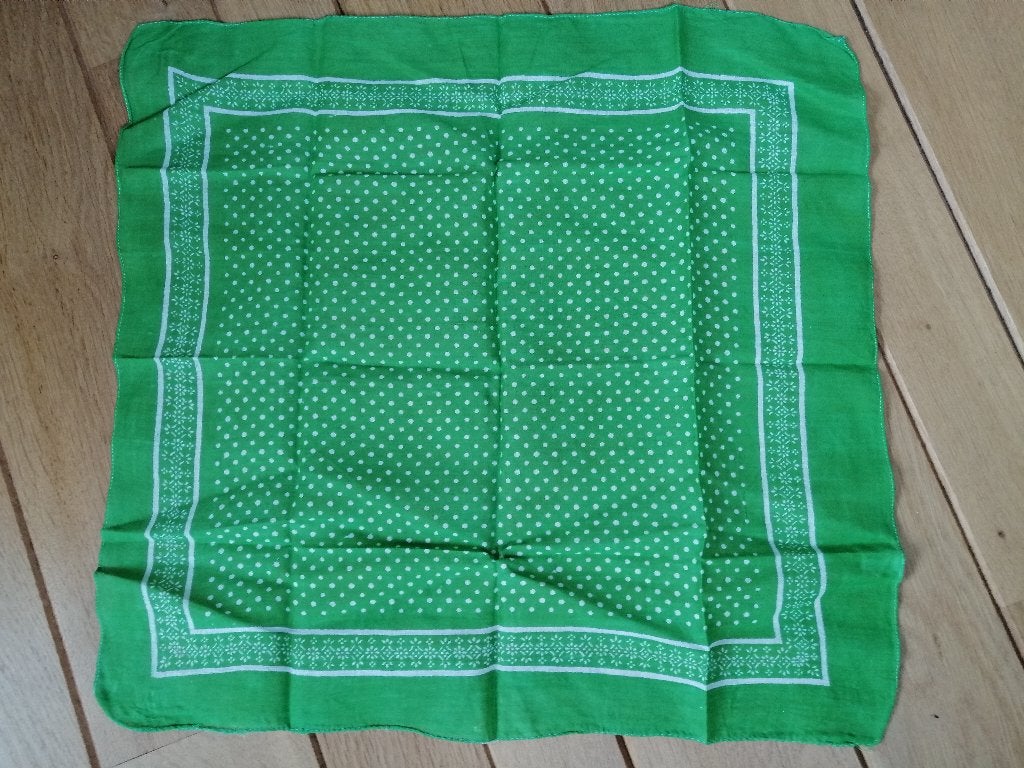 Sjaal groen met witte stippen, Ophalen of Verzenden, Zo goed als nieuw, Maat 46/48 (XL) of groter, Sjaal