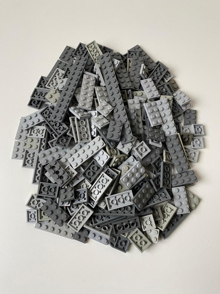 Lego plates 2x* Grijs, Ophalen of Verzenden, Gebruikt, Losse stenen, Lego