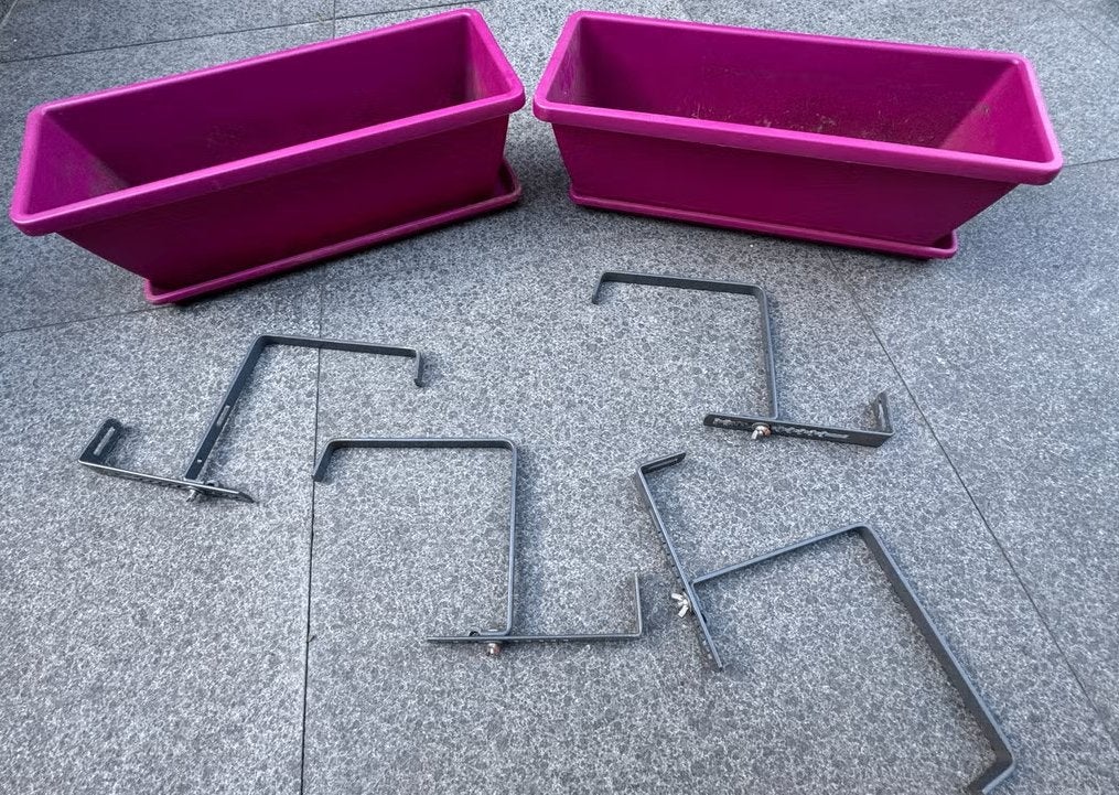 Elho plantenbakken 50x20 met ophangsysteem, Kunststof, Gebruikt, Minder dan 30 cm, Minder dan 60 cm