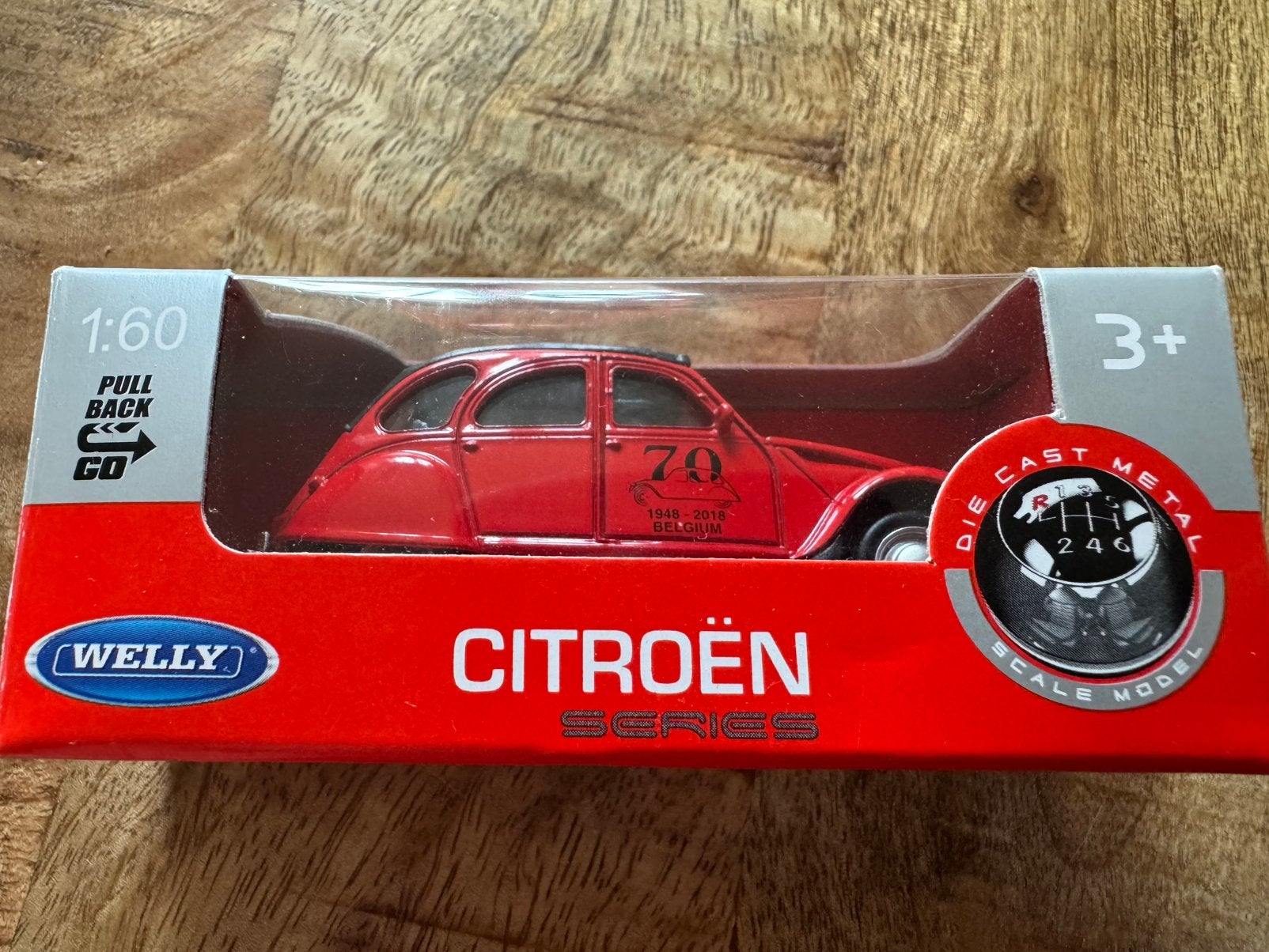 Welly Citroën 2CV (1:60) – 70 Jaar Jubileumeditie – MIB, Ophalen of Verzenden, Zo goed als nieuw, Welly