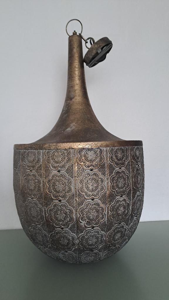 Oosterse hanglamp met geperforeerd patroon, Light & Living, Onbekend, Ophalen of Verzenden, Zo goed als nieuw