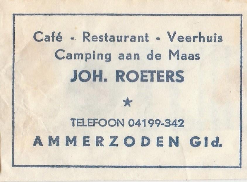 Joh. Roeters Ammerzoden - veerhuis camping aan de Maas, Ophalen of Verzenden