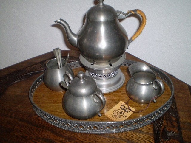 TINNEN GELRIA THEESERVIES, Antiek en Kunst, Ophalen of Verzenden