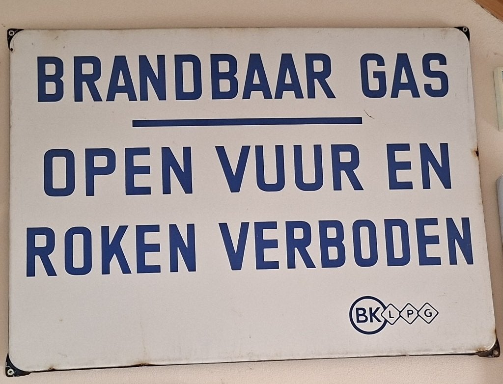 oud emaille bord roken, Ophalen