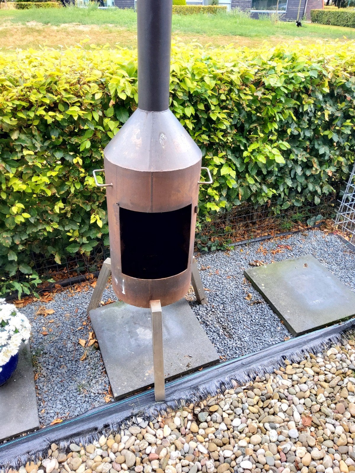 Robuuste Buitenhaard / Terraskachel van Dik RVS, Tuin en Terras, Ophalen, Gebruikt