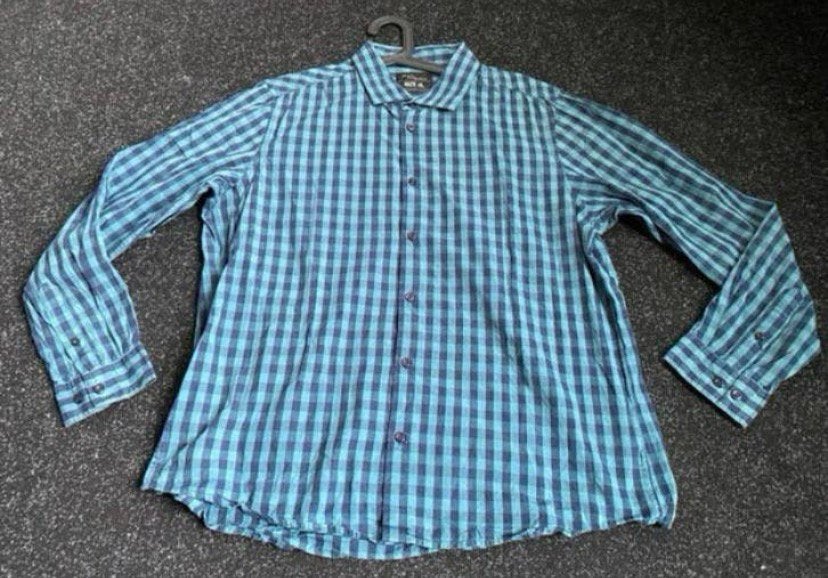 Overhemd jean Pascale. XL, Kleding | Heren, Verzenden, Zo goed als nieuw, Blauw, Halswijdte 43/44 (XL)