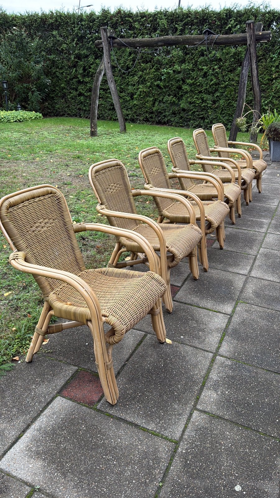 6 top kwaliteit Rotan stoelen van Vervoort Meubelen €100,-, Huis en Inrichting, Ophalen, Gebruikt, Bruin, Riet of Rotan