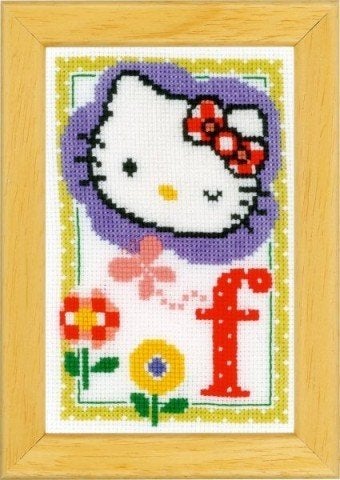 Borduurpakket Hello kitty letter F pn0149528, Hobby en Vrije tijd, Geen, Geen, Nieuw, Ophalen of Verzenden