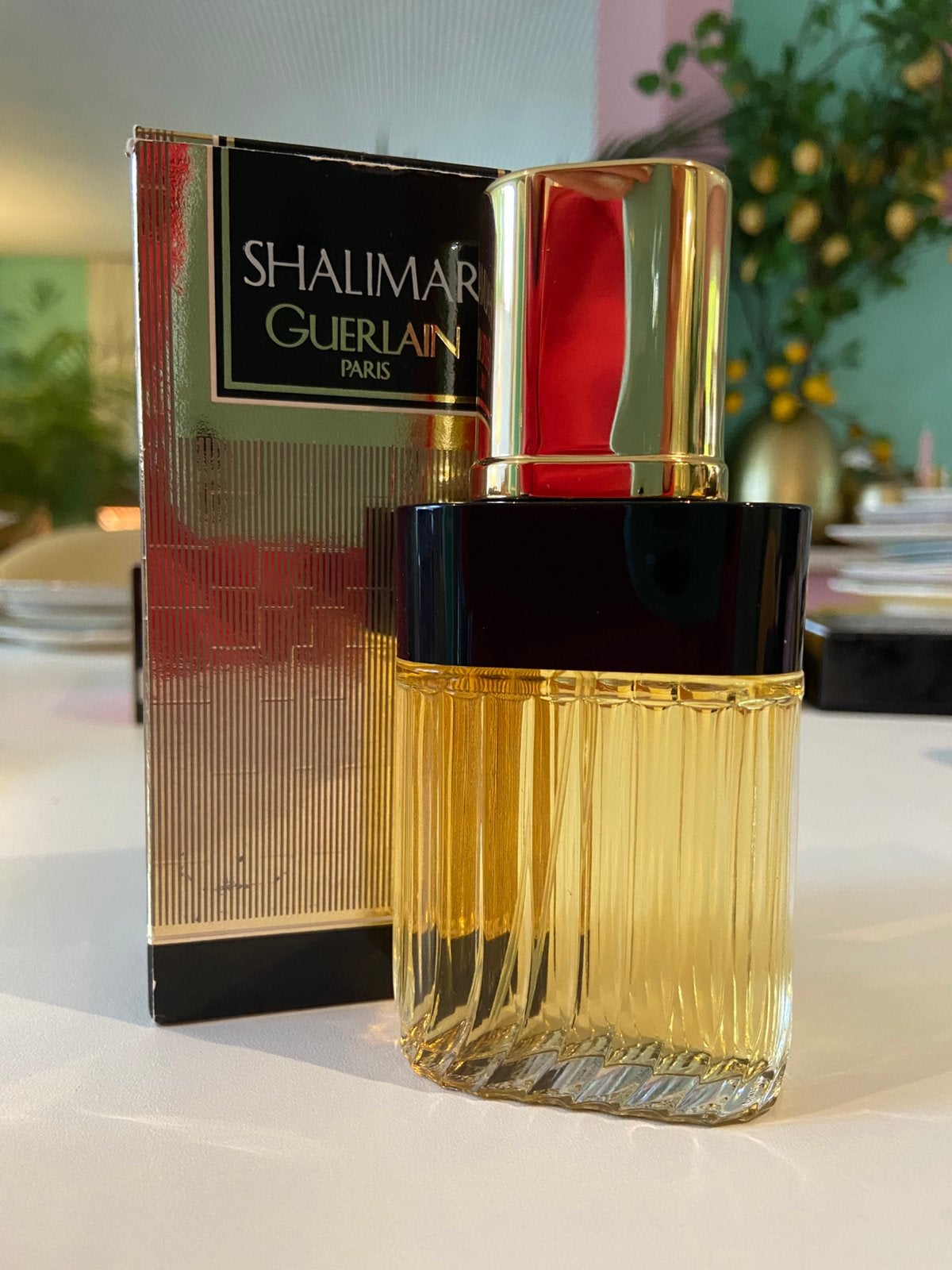 Vintage shalimar eau de toilette 50 ml, Ophalen of Verzenden, Zo goed als nieuw, Parfumfles