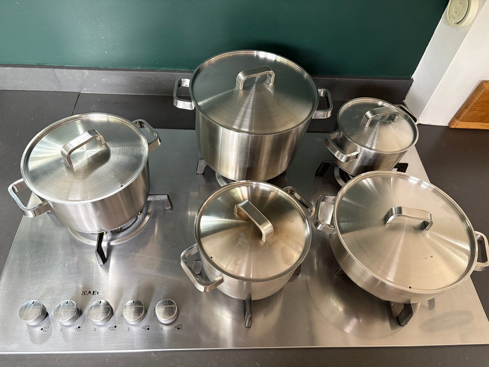 BK pannenset met deksels, Huis en Inrichting, Keuken | Potten en Pannen, Ophalen, Stapelbaar, Gebruikt, BK