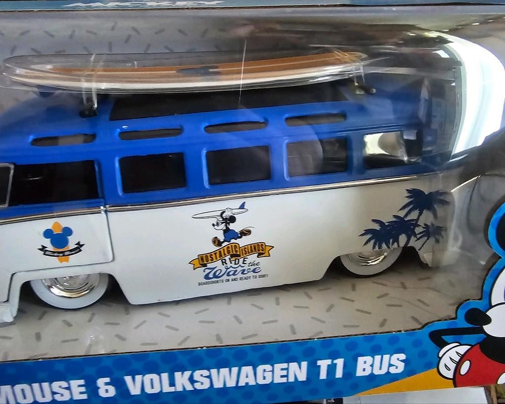 Mickey Mouse & Volkswagen T1 Bus - Disney Modelauto, Hobby en Vrije tijd, Modelauto's | 1:24, Overige merken, Auto, Jada Toys
