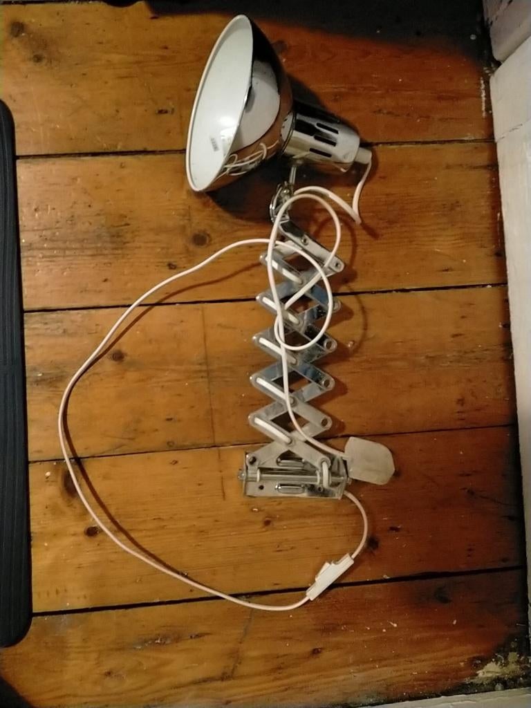 vintage ikea schaarlamp jaren 80, Ophalen of Verzenden, Gebruikt, Metaal