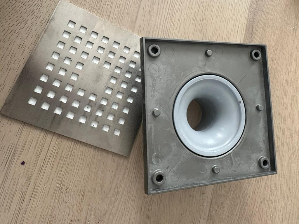 RVS doucheput / vloerput afvoer – compleet 14,5 x 14,5, Doe-het-zelf en Verbouw, Sanitair, Ophalen of Verzenden, Nieuw, Rvs, Douche