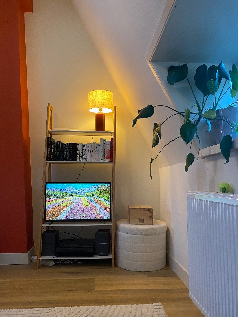 Houten ladderkast met witte planken (LINDHOLM), Ophalen, Met plank(en), Gebruikt, Eikenhout