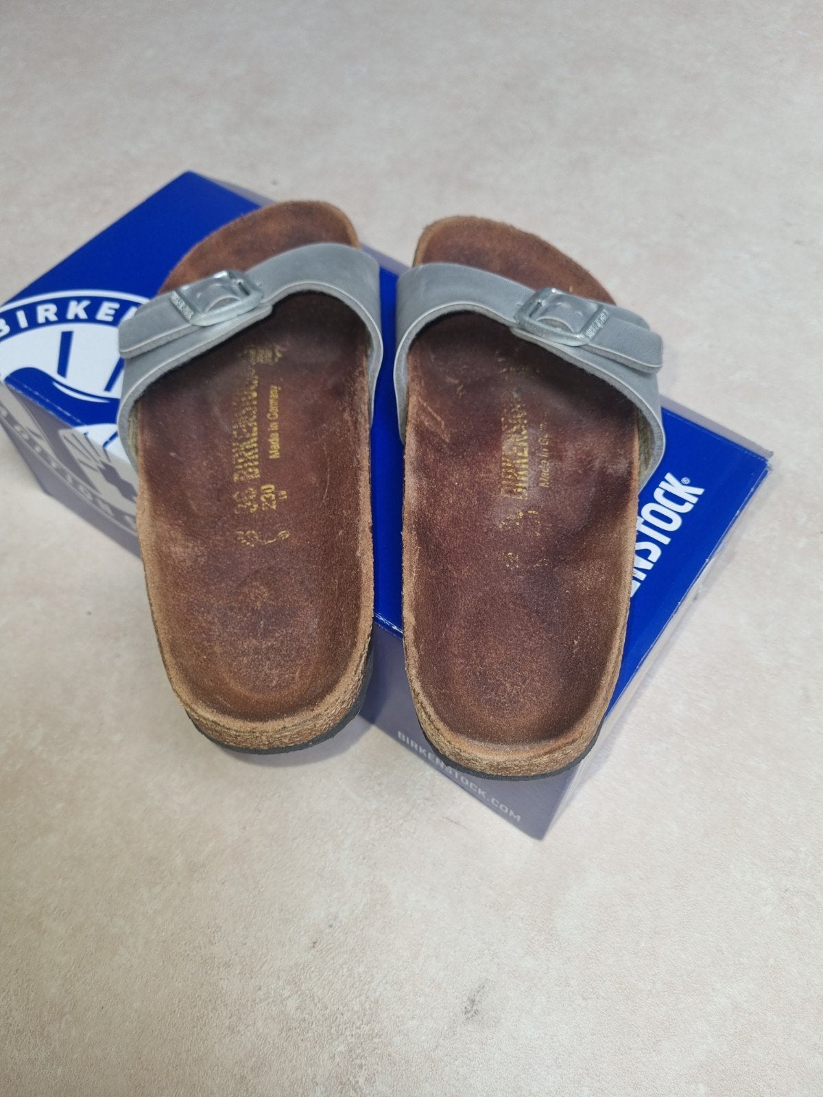 Birkenstock slippers maat 36, Slippers, Ophalen of Verzenden, Grijs, Gedragen
