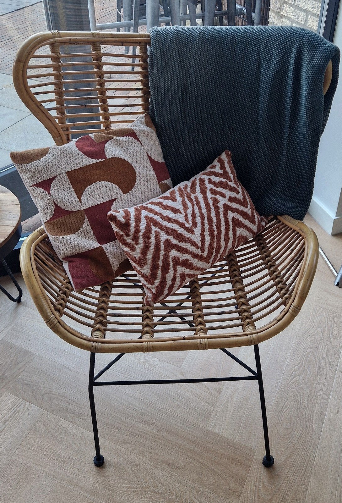 Rotan fauteuil Jasmine van Leenbakker, Ophalen, Gebruikt, Bruin, Riet of Rotan
