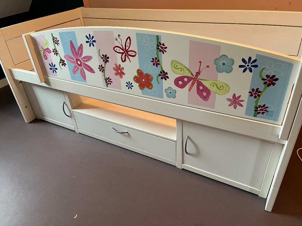 Lifetime bed met onderkast, Ophalen, 85 tot 100 cm, Gebruikt, Lattenbodem