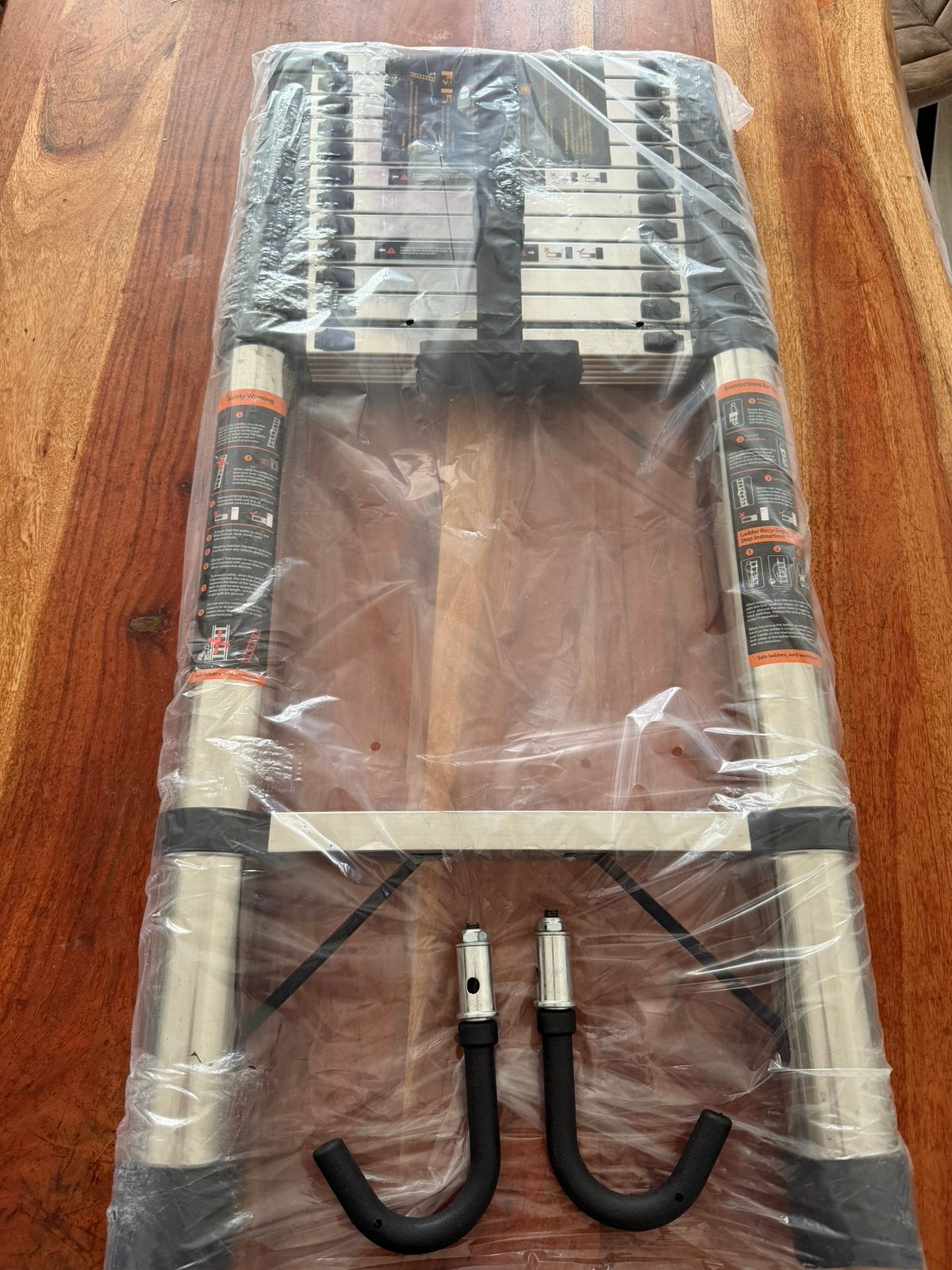 2 Nieuwe telescopische ladder 5 meter RVS, Ophalen of Verzenden, Nieuw, 4 meter of meer