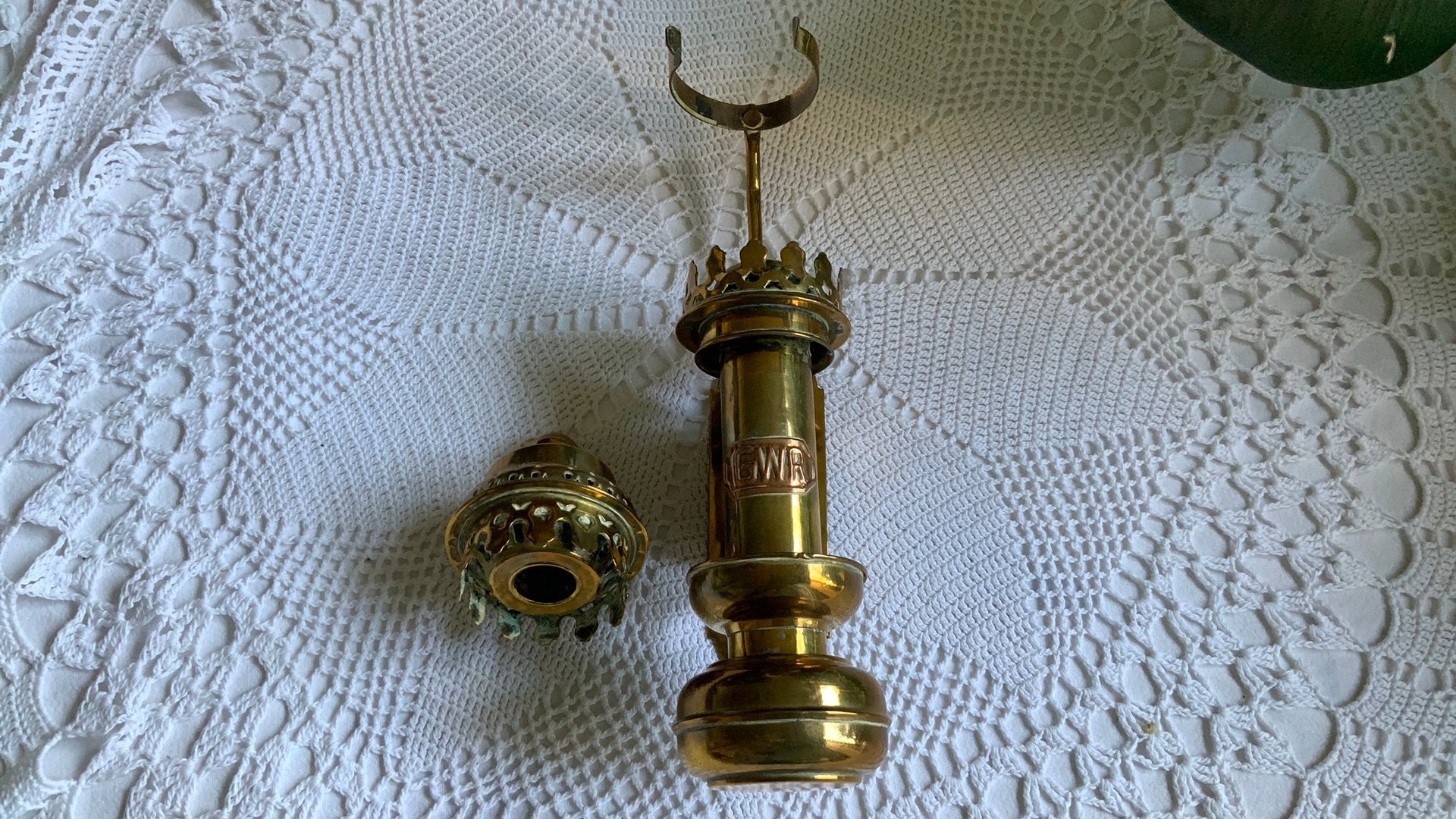Antieke Engelse messing treinwagonlamp Great Northern Rail, Ophalen of Verzenden