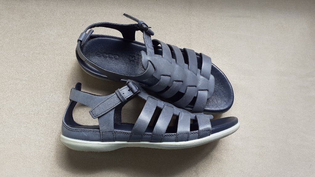 Ecco leren sandalen - Grijs - Maat 39, Kleding | Dames, Schoenen, Ecco, Zo goed als nieuw, Grijs, Sandalen of Muiltjes