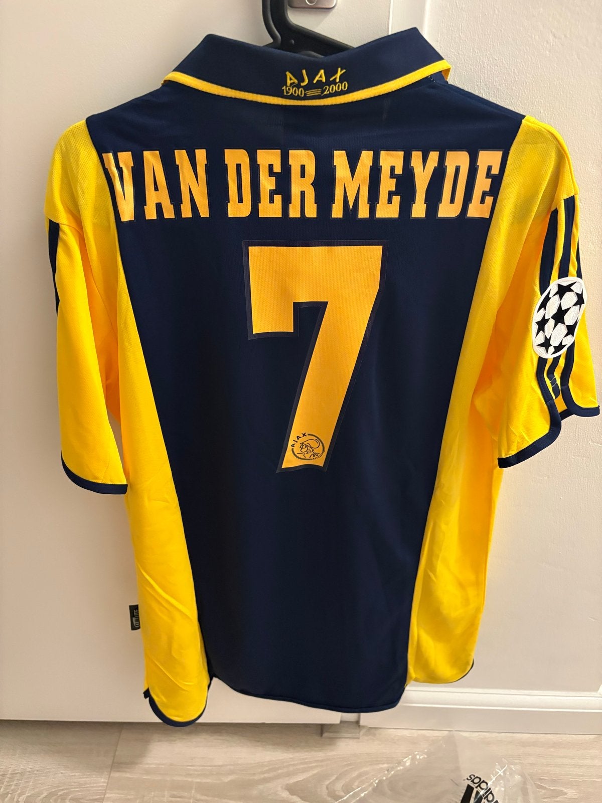 Retro Ajax shirt Van der Meyde #7 (2000-2001) large vintage, Verzamelen, Ophalen of Verzenden, Nieuw, Ajax, Shirt