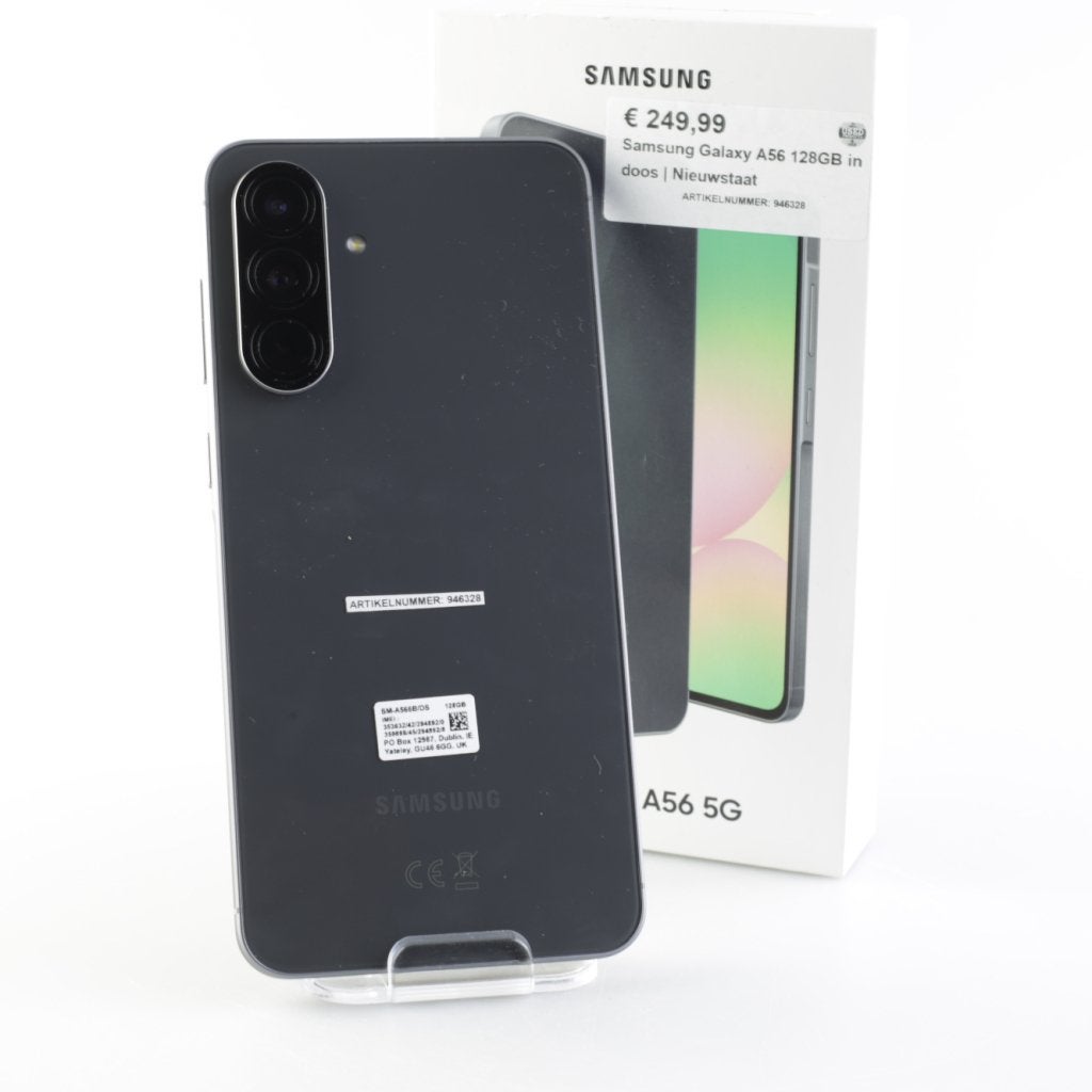 Samsung Galaxy A56 128GB in doos | Nieuwstaat, Samsung, Zo goed als nieuw, Support@Samsung.com, 129, Samsung-ro, Yeongtong-gu
Suwon-si, Gyeonggi-do 16677
South Korea