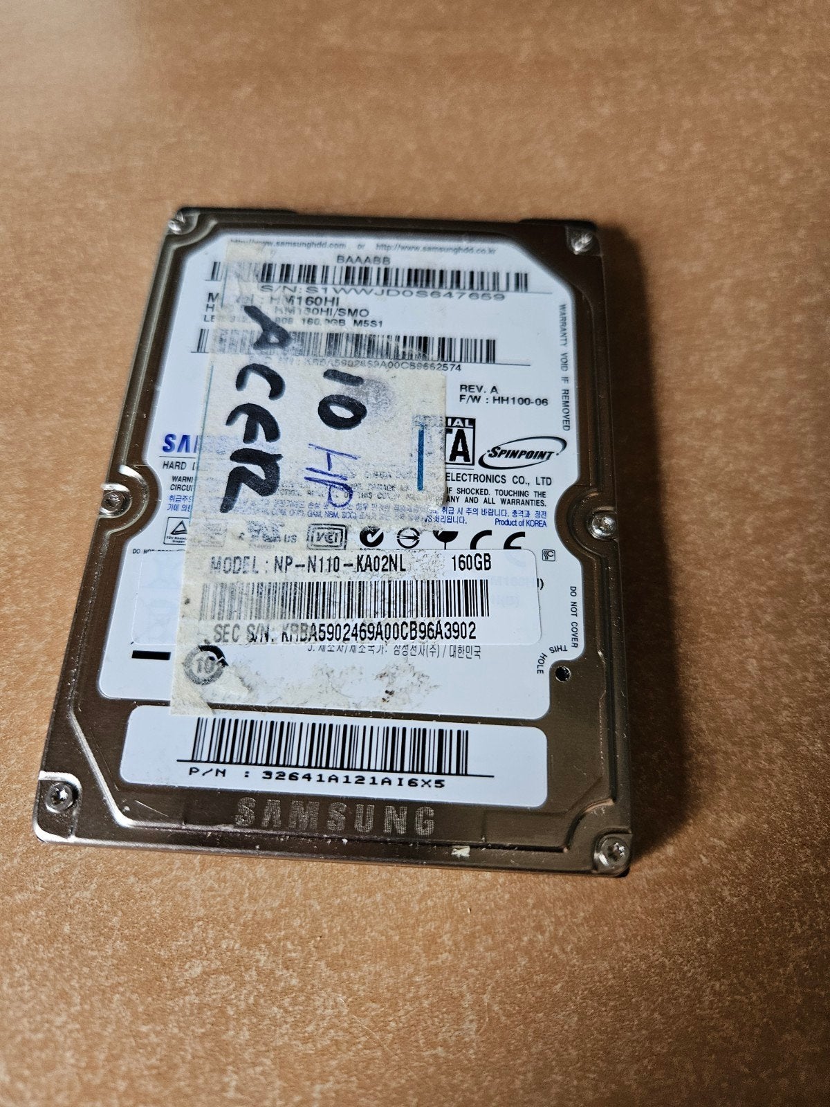 Samsung Spinpoint M160HI 160GB HDD, Intern, Gebruikt, 160GB, Ophalen of Verzenden