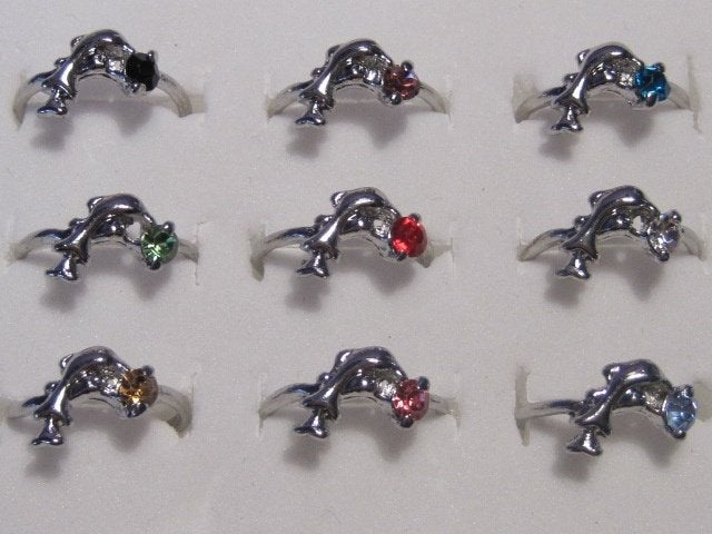 r. Verzilverde ring DOLFIJN (17-19mm) *3*, Overige materialen, Verzenden, Nieuw, 17 tot 18