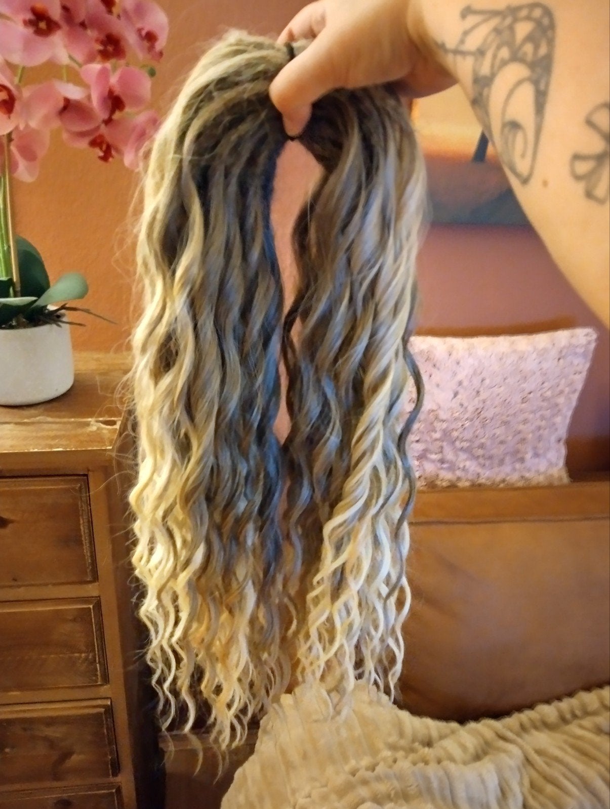 Wavy dreadlocks 60 stuks, Ophalen of Verzenden, Nieuw, Pruik of Haarverlenging