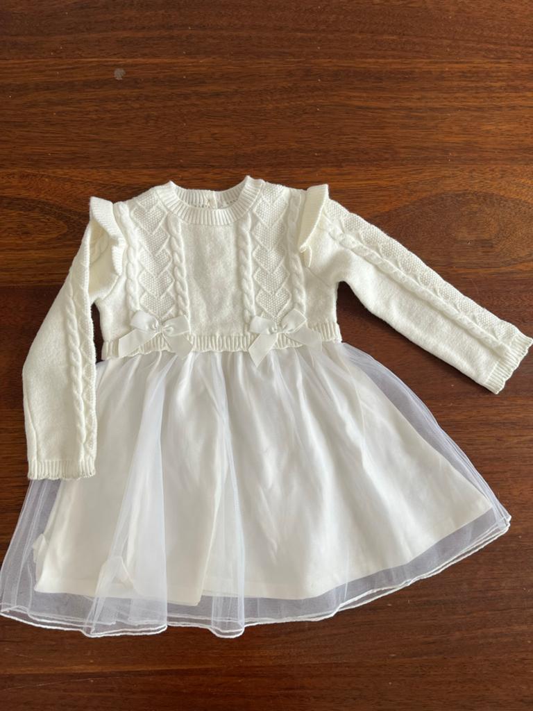 Ted Baker - Schattig wit gebreid jurkje met tule rokje, Ophalen of Verzenden, Nieuw, Meisje