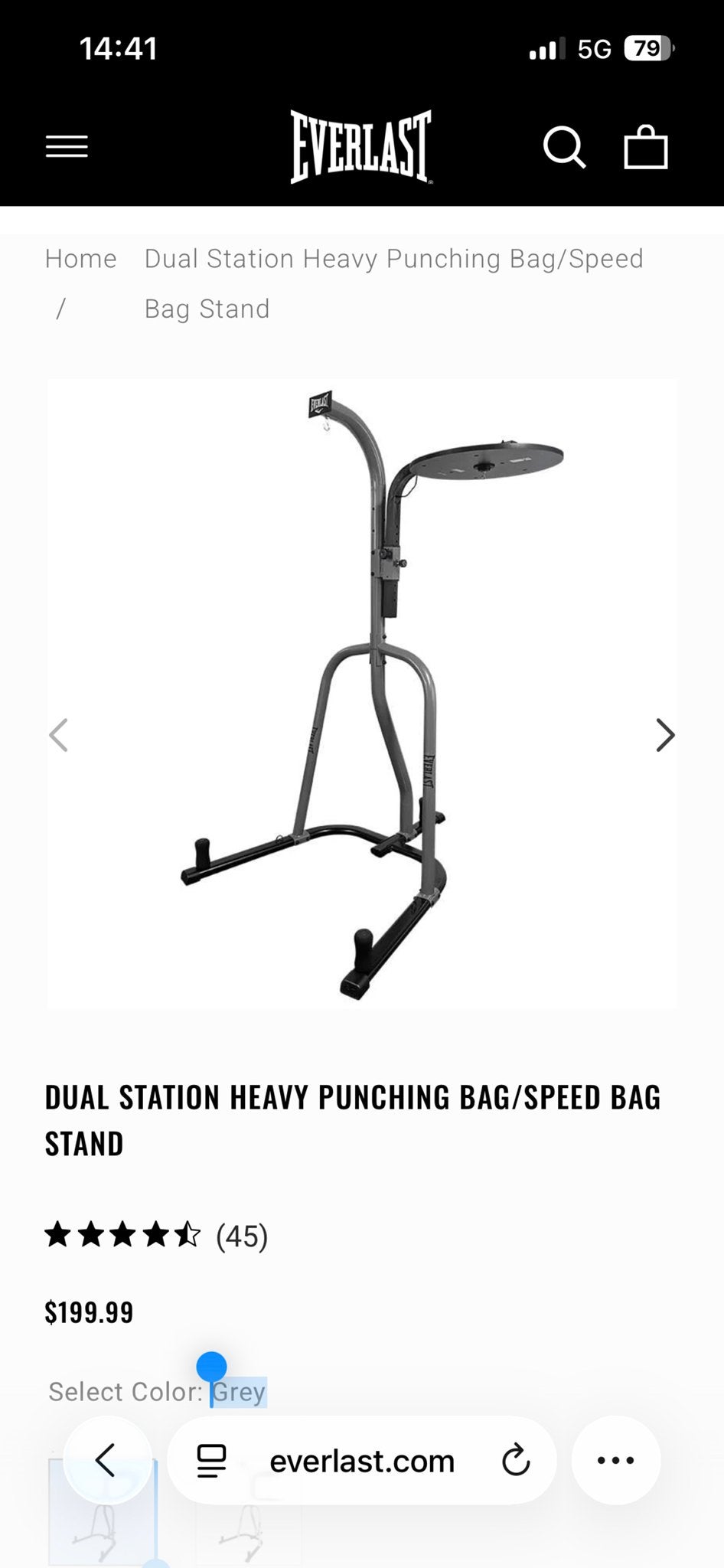 Everlast Dual Station Bokszak/Speed Bag Standaard, Ophalen of Verzenden, Nieuw, Bokszak