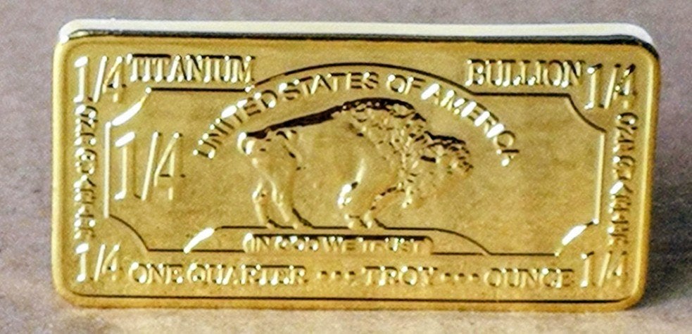 1x 1/4 Troy Oz .999 Puur Titanium Gold-filled Buffalo baar, Verzenden, Goud