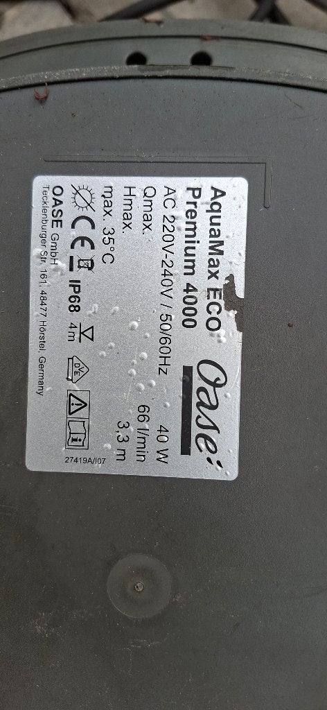 Vijverpomp Oase Eco Premium 4000, Ophalen, Gebruikt, Vijverpomp