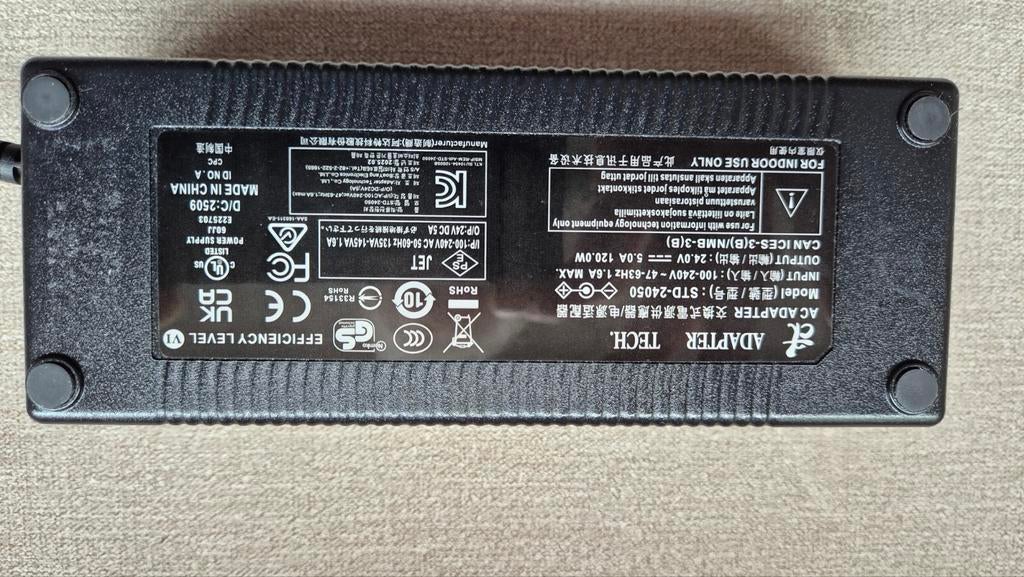 ADAPTER TECH AC Adapter STD-24050 - 24V 5A 120W, Computers en Software, Laptop-opladers, Ophalen of Verzenden, Nieuw, ADAPTER TECH