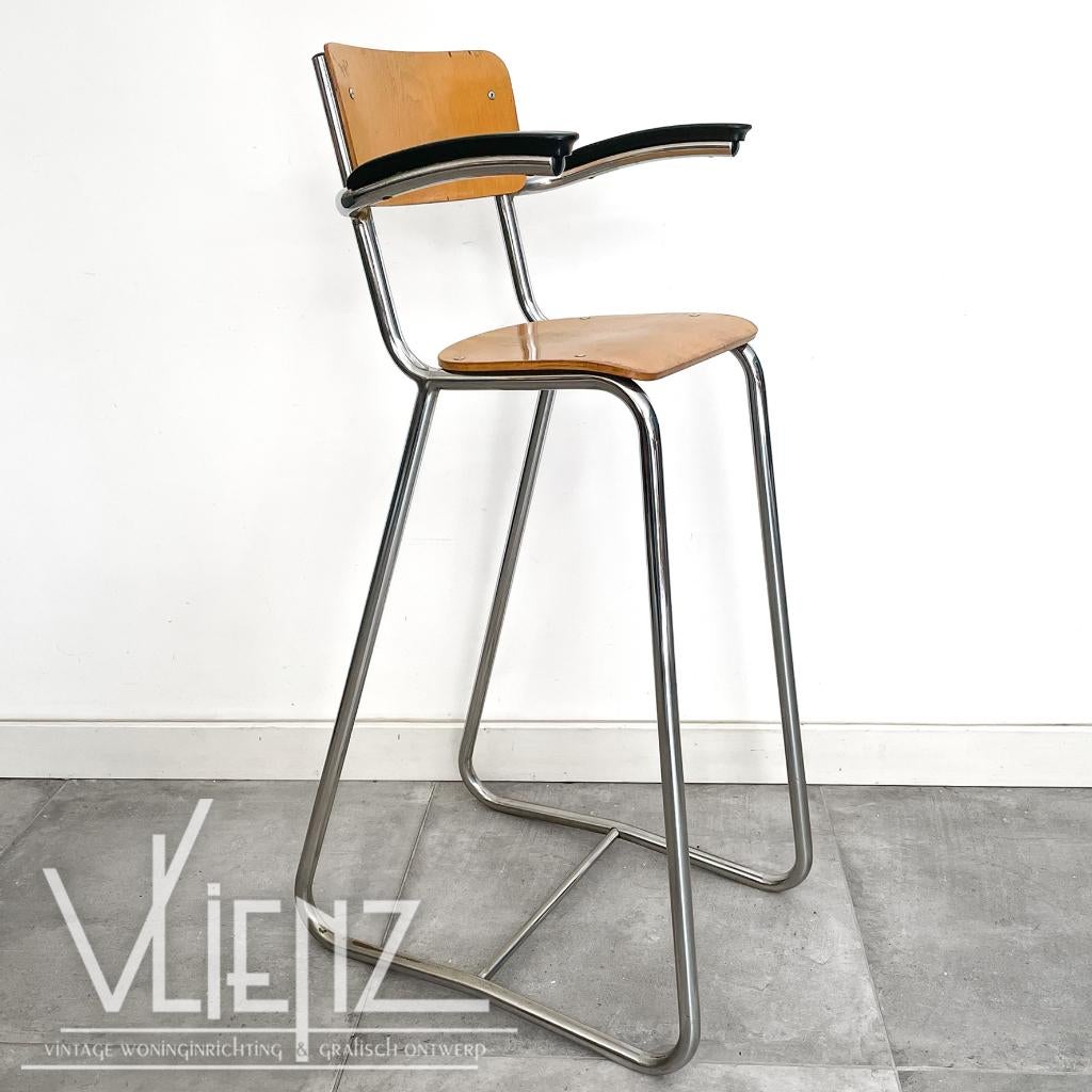 Vintage midcentury kinderstoel kappersstoel Gispen stijl, Verzamelen, Retro, Huis en Inrichting, Ophalen