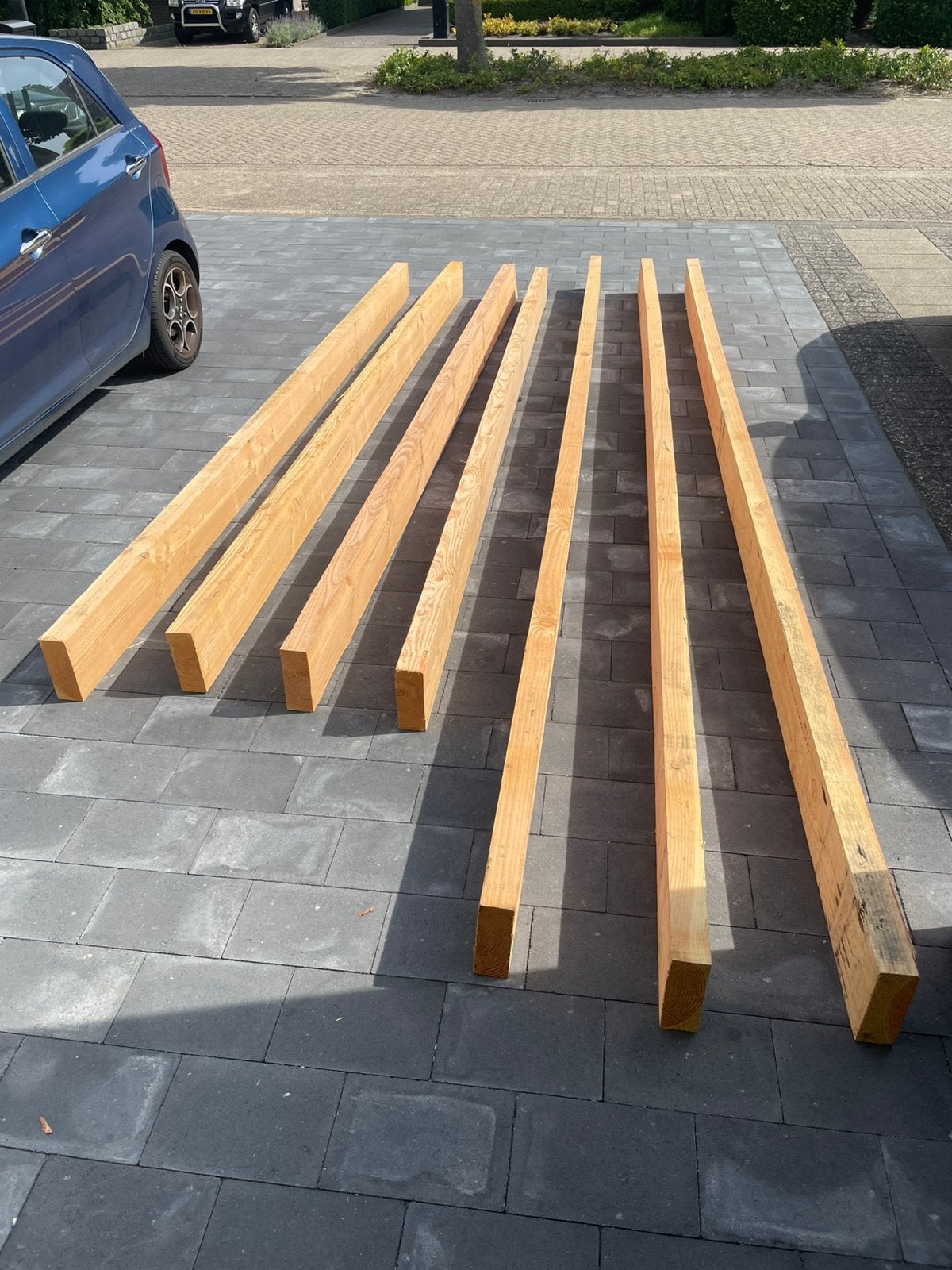 Douglas balken/gordingen 7x20x300 en 400 en 500, Ophalen, Nieuw, Hardhout, 250 cm of meer