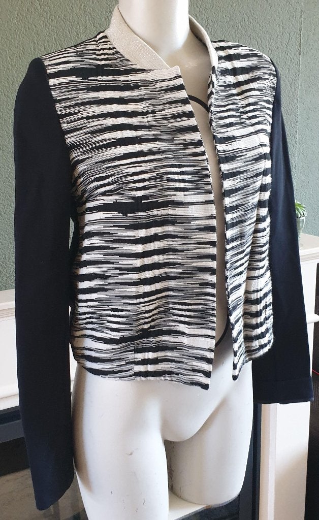 Cop. Copine zwart wit zomer jas mt S 36 jack jasje streep, Zwart, Ophalen of Verzenden, Zo goed als nieuw, Maat 36 (S)