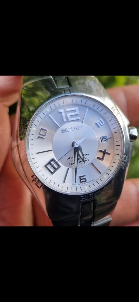 SEIKO KINETIC ARCTURA AUTO RELAY Herenhorloge, Gebruikt, Staal, Polshorloge, Ophalen of Verzenden