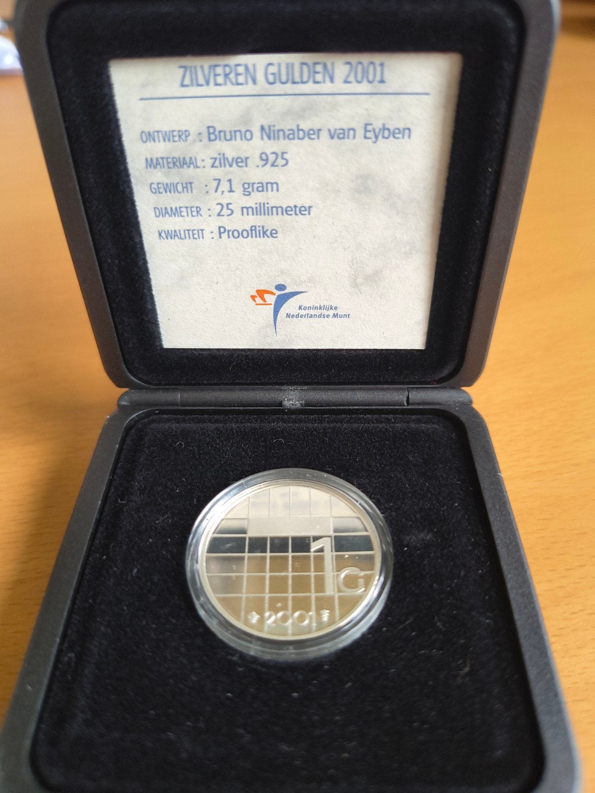 Zilveren Gulden 2001 - Koningin Beatrix Prooflike, 1 gulden, Koningin Beatrix, Zilver, Ophalen of Verzenden