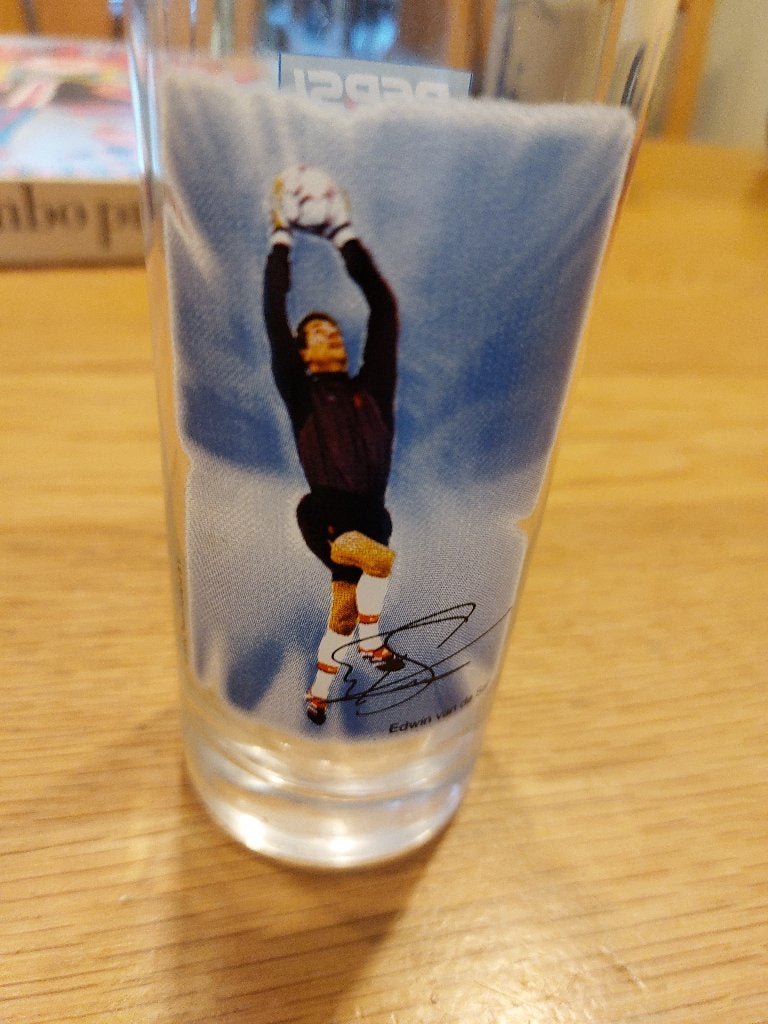 glas Edwin van der Sar(pepsi,7up,sisi), Ophalen of Verzenden, Zo goed als nieuw
