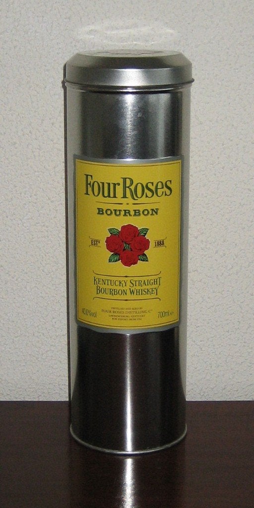 Blik Four Roses Whisky, Ophalen of Verzenden, Zo goed als nieuw, Overige