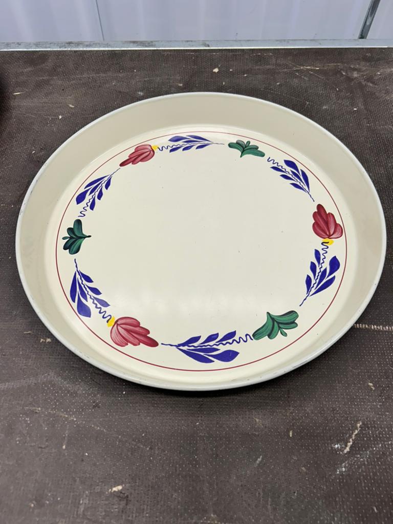 Boerenbont rond metalen dienblad, Huis en Inrichting, Keuken | Servies, Overige materialen, Gebruikt, Overige typen, Div