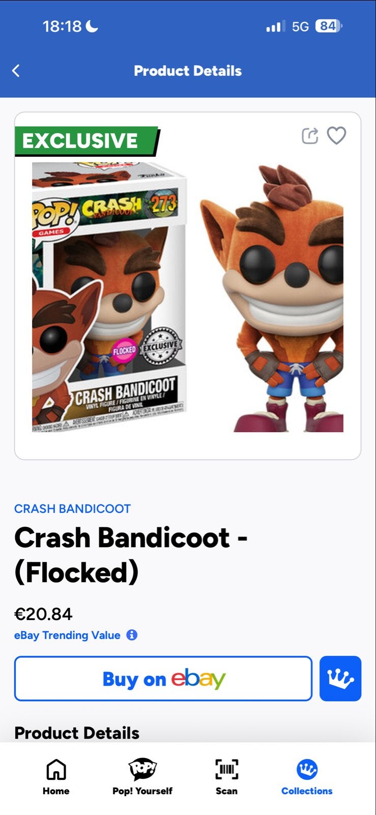 Funko Pop! Crash Bandicoot (Flocked) - Exclusief, Ophalen of Verzenden, Nieuw
