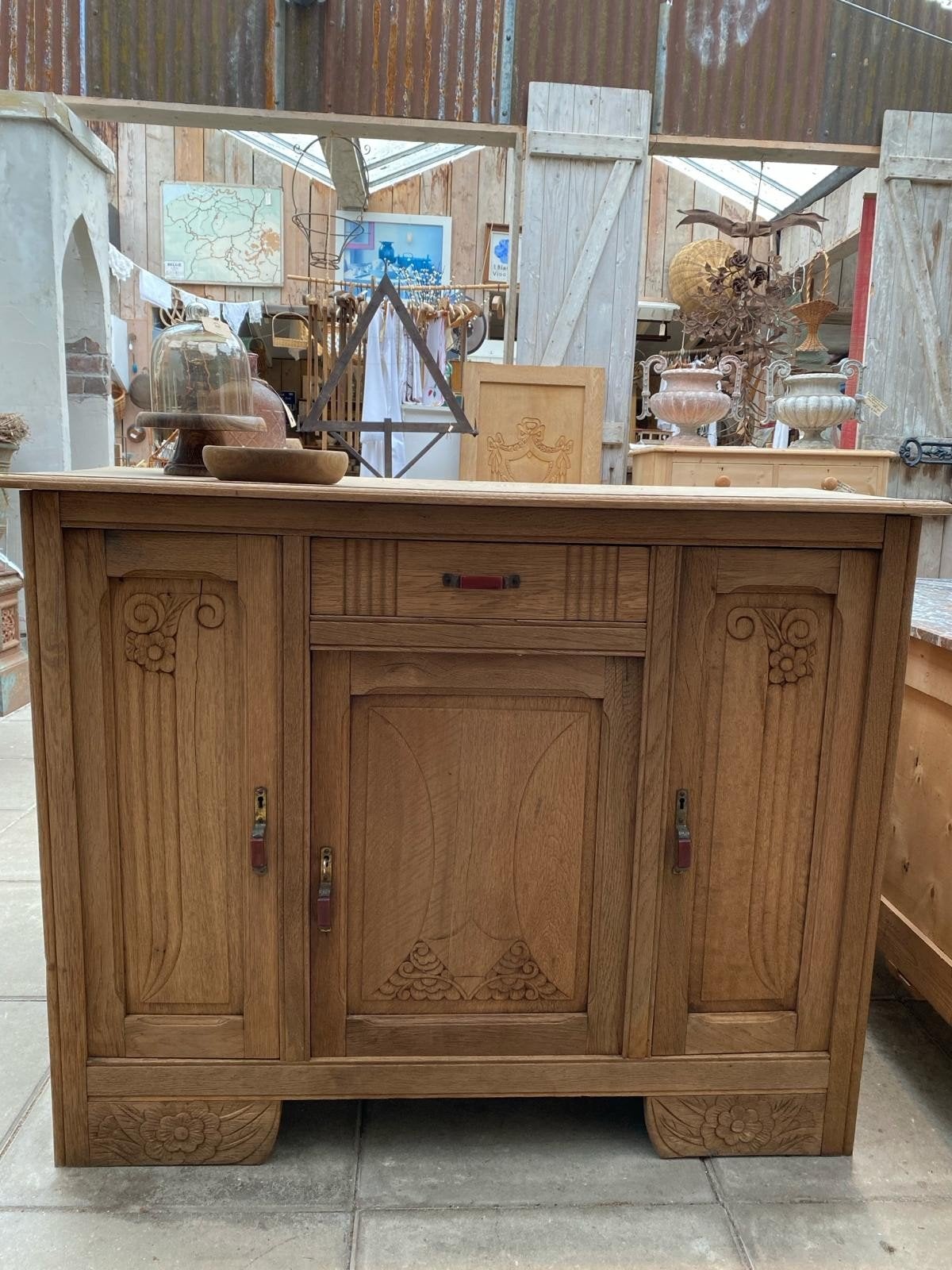 Frans eiken kast Art Nouveau dressoir, Ophalen