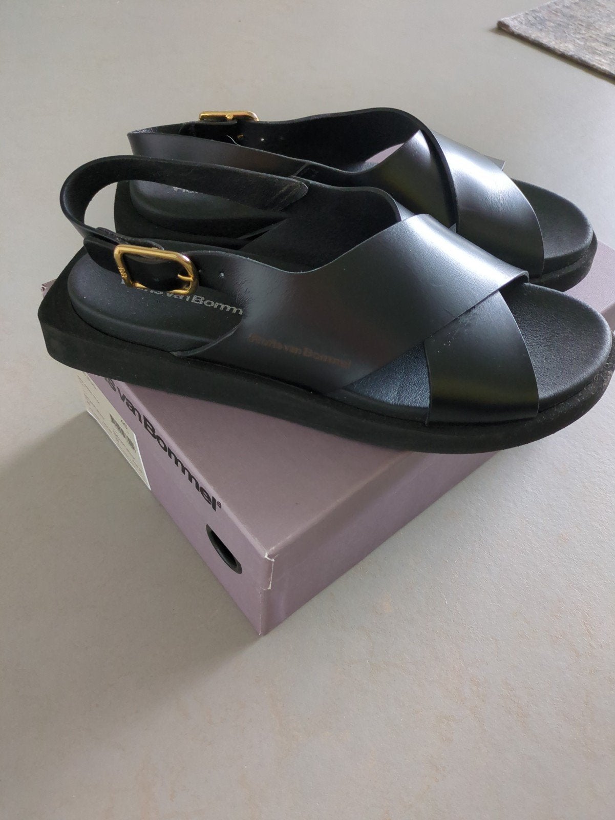 Nieuwe Floris van Bommel leren sandalen, zwart, maat 40, Zwart, Floris van Bommel, Nieuw, Sandalen of Muiltjes