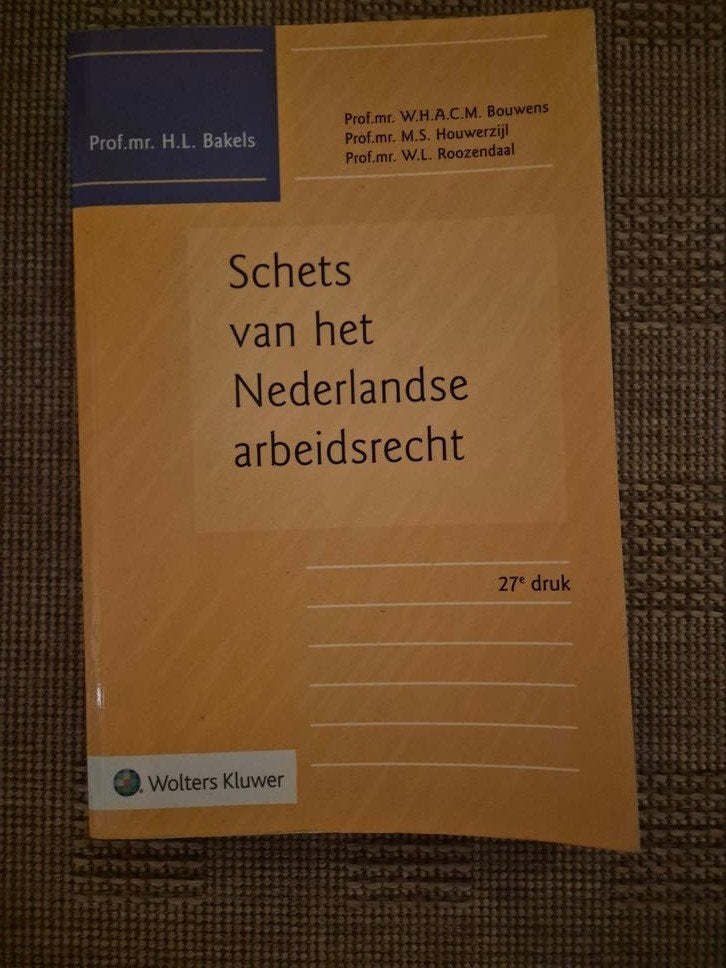 Schets van het Nederlandse arbeidsrecht druk 27, H.L. Bakels, Sociale wetenschap, Ophalen of Verzenden, Zo goed als nieuw