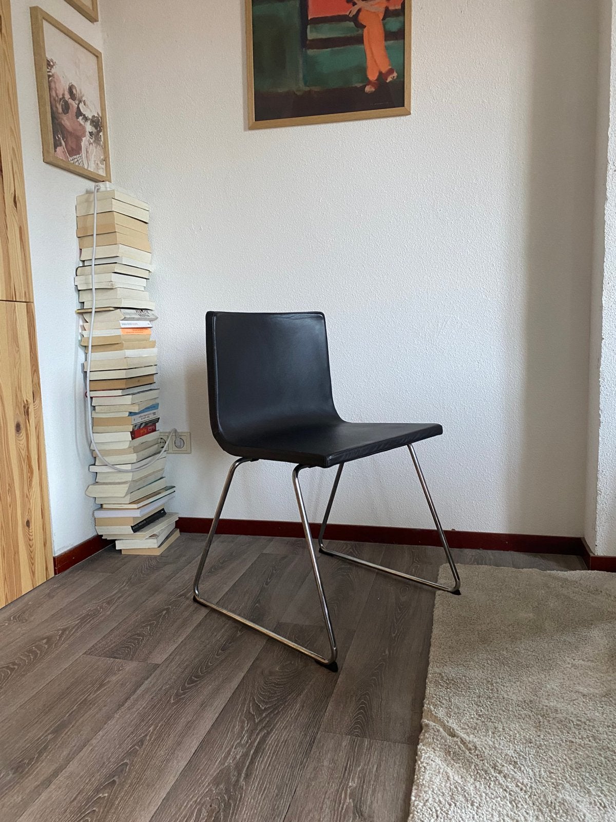 Eetkamerstoelen ikea, Huis en Inrichting, Stoelen, Ophalen, Zo goed als nieuw, Zwart, Leer